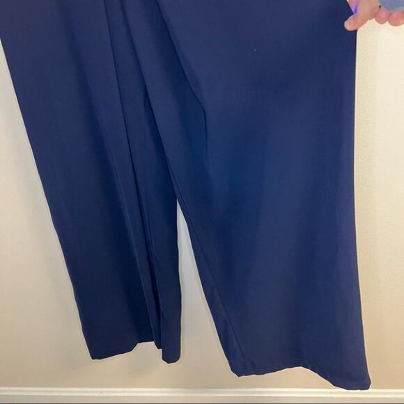 Harlyn Anthropologie Wide Leg Navy Jumpsuit Size Medium / M / 6 / 8 - Picture 4 of 7